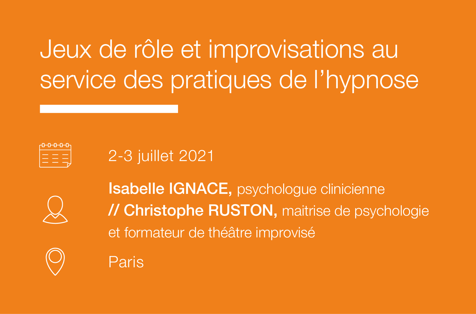 Seminaire Jeux de role et improvisations au service des pratiques de l hypnose IFH