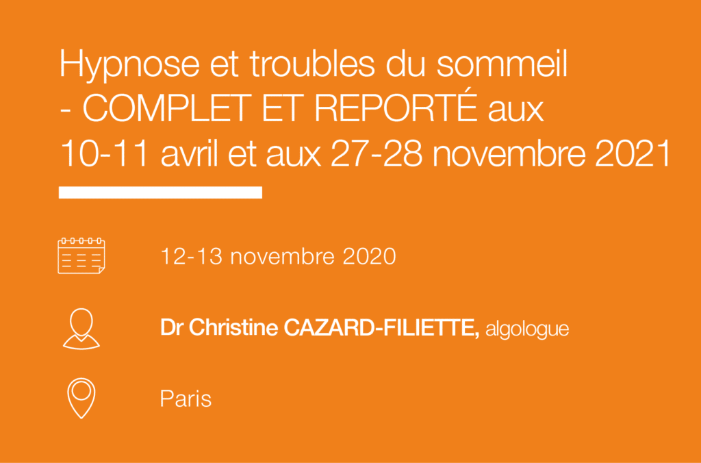 Formation seminaire Hypnose et troubles du sommeil-IFH