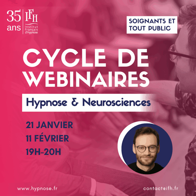 Cycle de webinaires Hypnose et Neurosciences - post LinkedIn